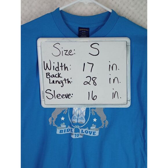 Aeropostale Y2K Women's Small Blue Cowgirl Graphic Short Sleeve Tee - Picture 10 of 10